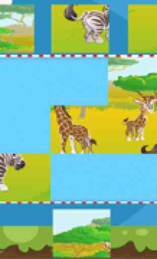 Jigsaw puzzle del safari - Gioco di puzzle per i bambini, bambini e genitori! Imparare con gli animali, leoni, elefanti, ippopotami, scimmie, pappagalli, e la tigre per la scuola materna, scuola materna e asilo nido scuola 2