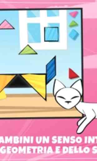 Puzzle Tangrams per Bambini: Gatti 2 1