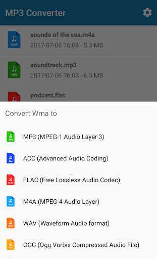 convertitore MP3 (flac ogg wav wma musica aac) 2