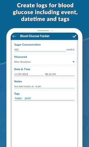 Diario del diabete - Tracciatore della glicemia 4