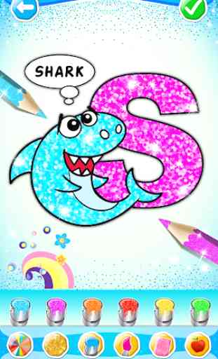 Glitter Number and letters coloring Book for kids 1