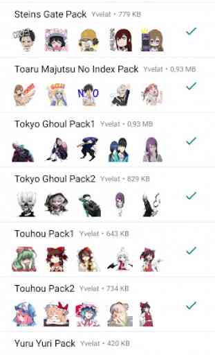 Anime Stickers per WhatsApp - by Yvelat 3