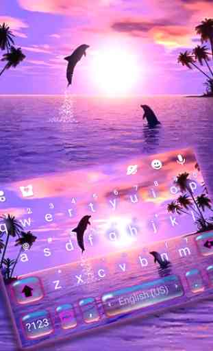 Sunset Sea Dolphin Tema Tastiera 1