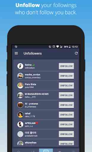 Unfollowers and Followers Insights for Instagram 2