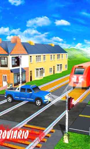 Indian Crossroad Crossing:Railway Train Passing 3D 2