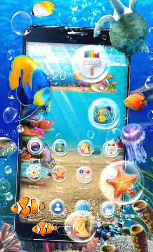 Tema dinamico di pesci d'acquario 3D 3