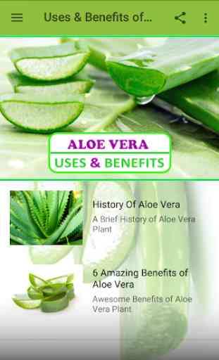Uses & Benefits of Aloe Vera 2