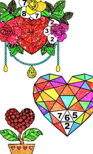 Valentine Love Glitter Colour by Number Paint Book 4