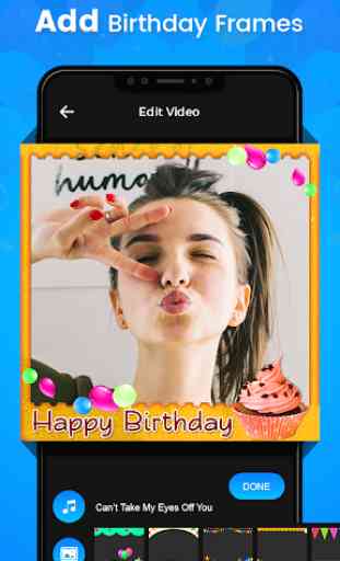 Birthday video maker with song and name 4