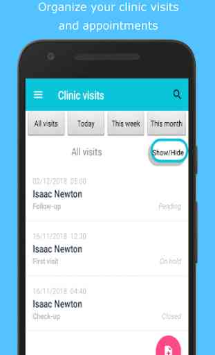 ClinicMD: Patients, Visits, Incom call patient ID 4