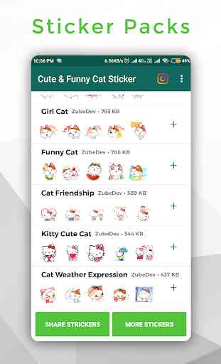 Cute & Funny Cat Sticker for WhatsApp WAStickerApp 2