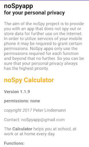noSpy Calculator (free, no permissions, no ad) 4