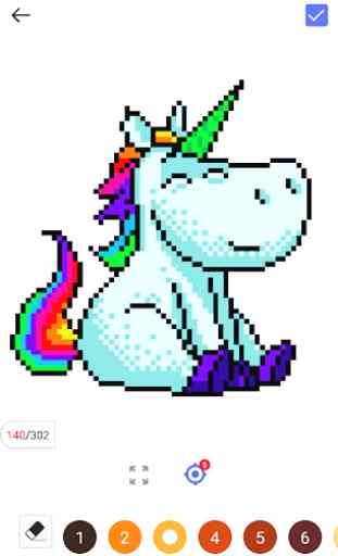 pug di unicorno - colore per numero e pixel senza 2