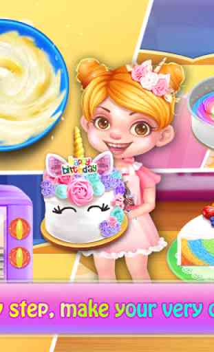Rainbow Unicorn Cake Maker: Giochi di cucina 2