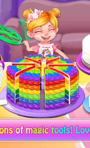 Rainbow Unicorn Cake Maker: Giochi di cucina 4