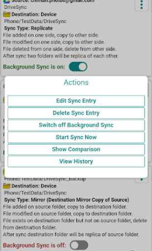 Sync & Comparison - Drive, Dropbox and OneDrive 3