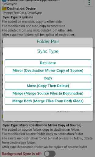 Sync & Comparison - Drive, Dropbox and OneDrive 4