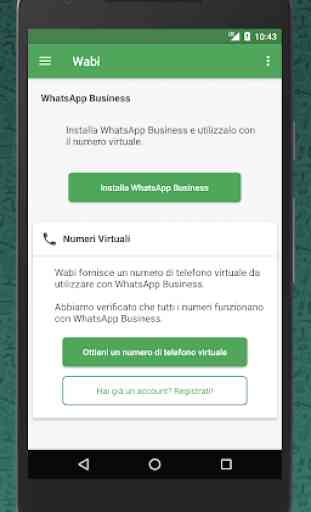 Wabi - Numero virtuale per Business WhatsApp 1