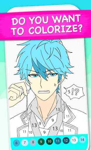 Anime Manga Color by Number - Kawaii Coloring Book 3