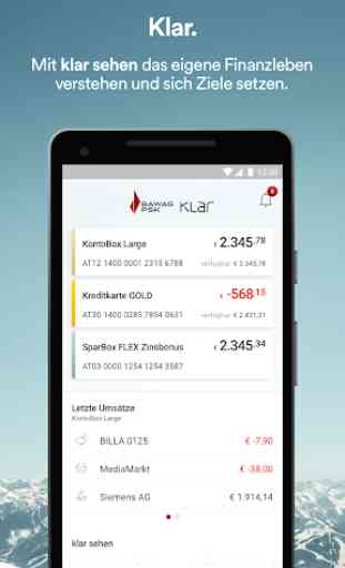 BAWAG PSK klar – Mobile Banking App 1