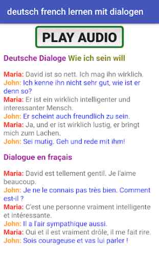 Deutsch french lernen mit Dialogen für Anfänger A1 3