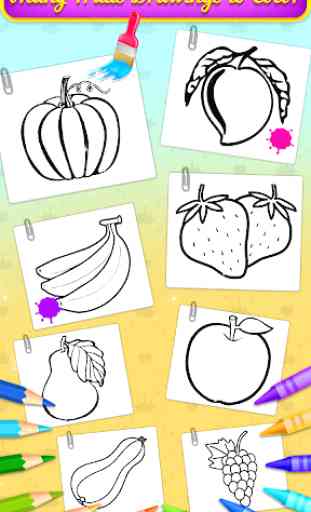 Fruits Coloring Book & Drawing Book 2
