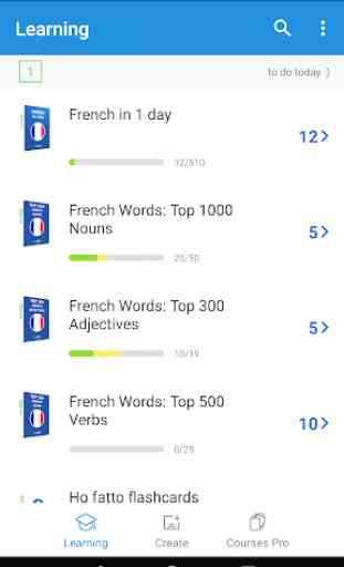 Impara il francese con flashcards - Voc App 1