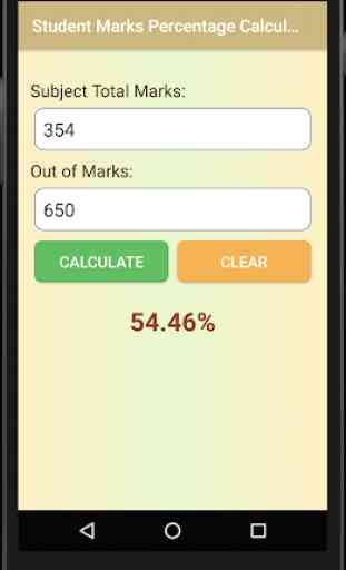 Student Marks Percentage Calculator 2