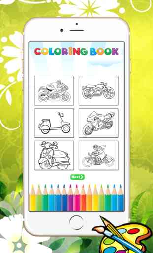 Moto Coloring Book per i bambini - giochi di disegno e pittura per l'apprendimento 3