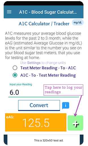 A1C Blood Sugar Calculator Tracker Diabetes app 1