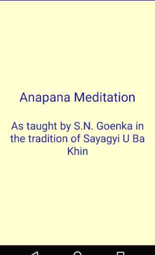 Anapana Meditation 1