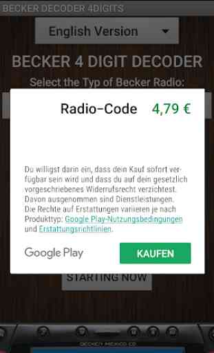 Becker 4Digit Radio Code 3