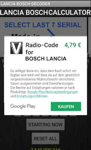 Bosch Lancia Radio Code Decoder 4