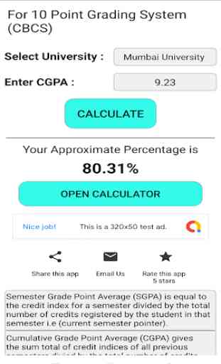 Cgpa To Percentage Converter: All University 3