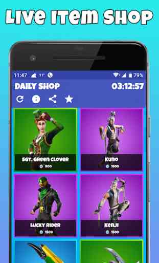 Daily item shop rotation for Battle Royale 1