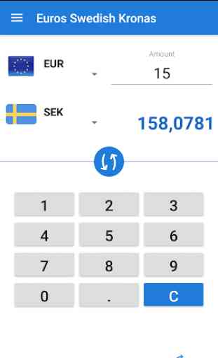 Euro in corona svedese / EUR in SEK 1
