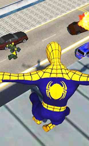 Flying spider crime city rescue game 4
