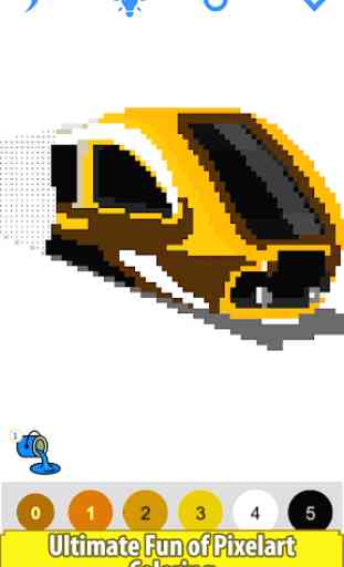 Trains Pixel Art: Color by Number,Sandbox Coloring 4