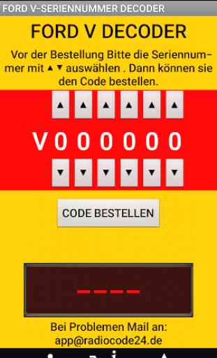 V****** Serienummer Radio Code Calculator (GERMAN) 1