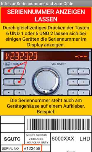 V****** Serienummer Radio Code Calculator (GERMAN) 2