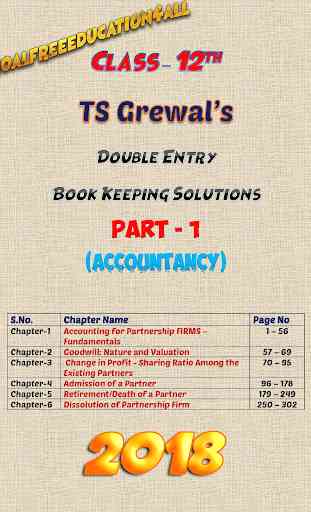 Account Class-12 Solutions (TS Grewal Vol-1) 2018 2