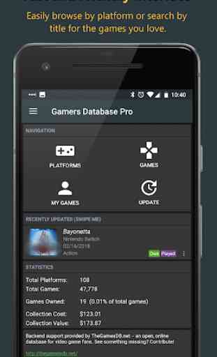 Gamers Database - Video Game List and Tracker 1
