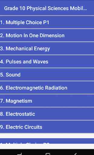 Grade 10 Physical Sciences Mobile Application 2
