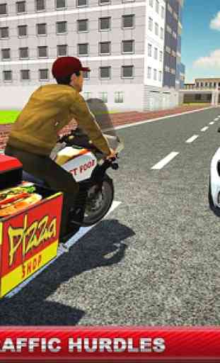 motocicletta consegna ragazzo: Pizza auto autista 3
