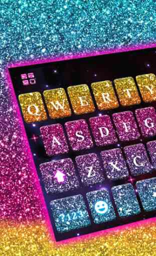 Multi Color Glitter Tema Tastiera 2