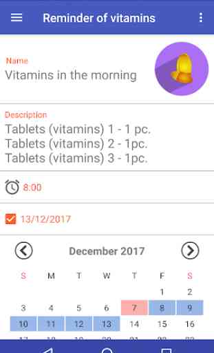 Reminder of vitamins 3