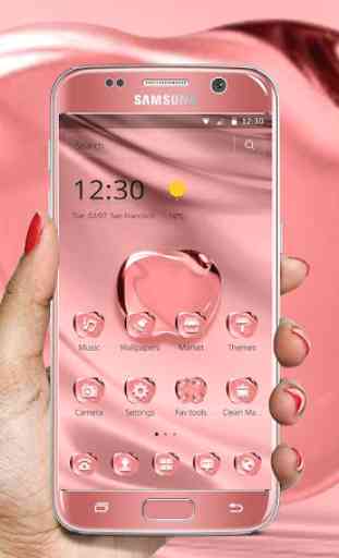 Rose Gold Color Crystal Apple Theme 1