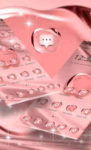 Rose Gold Color Crystal Apple Theme 2