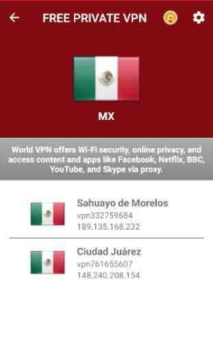 VPN Free - Mexico Unlimited Free VPN 2