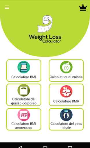 Calcolatore di perdita di peso 1